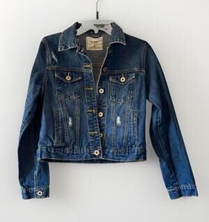 California Vintage Blue Denim Women’s Collared Button Up Jean Jacket Size Med